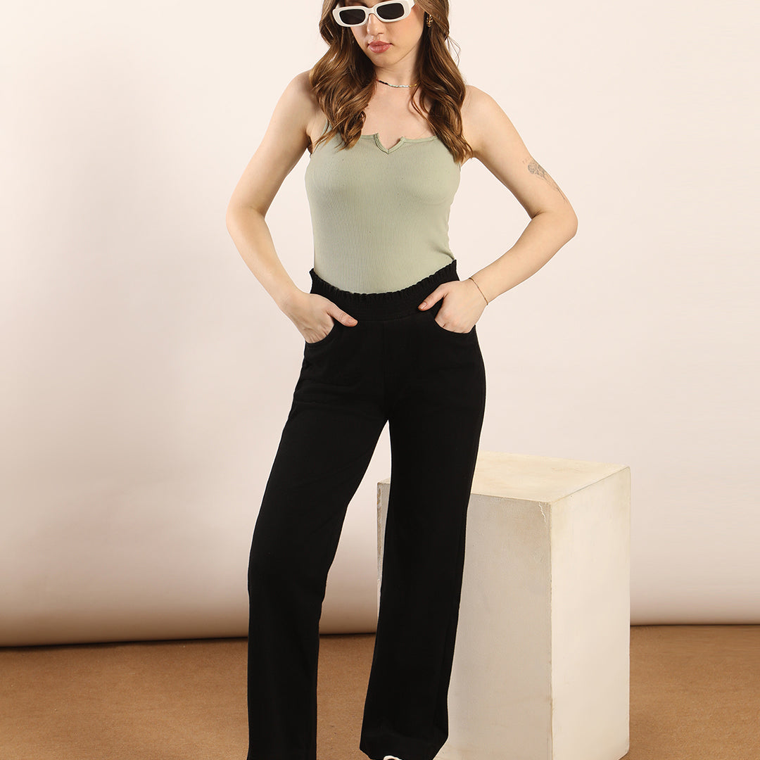 Designer waistband straight fit jeans