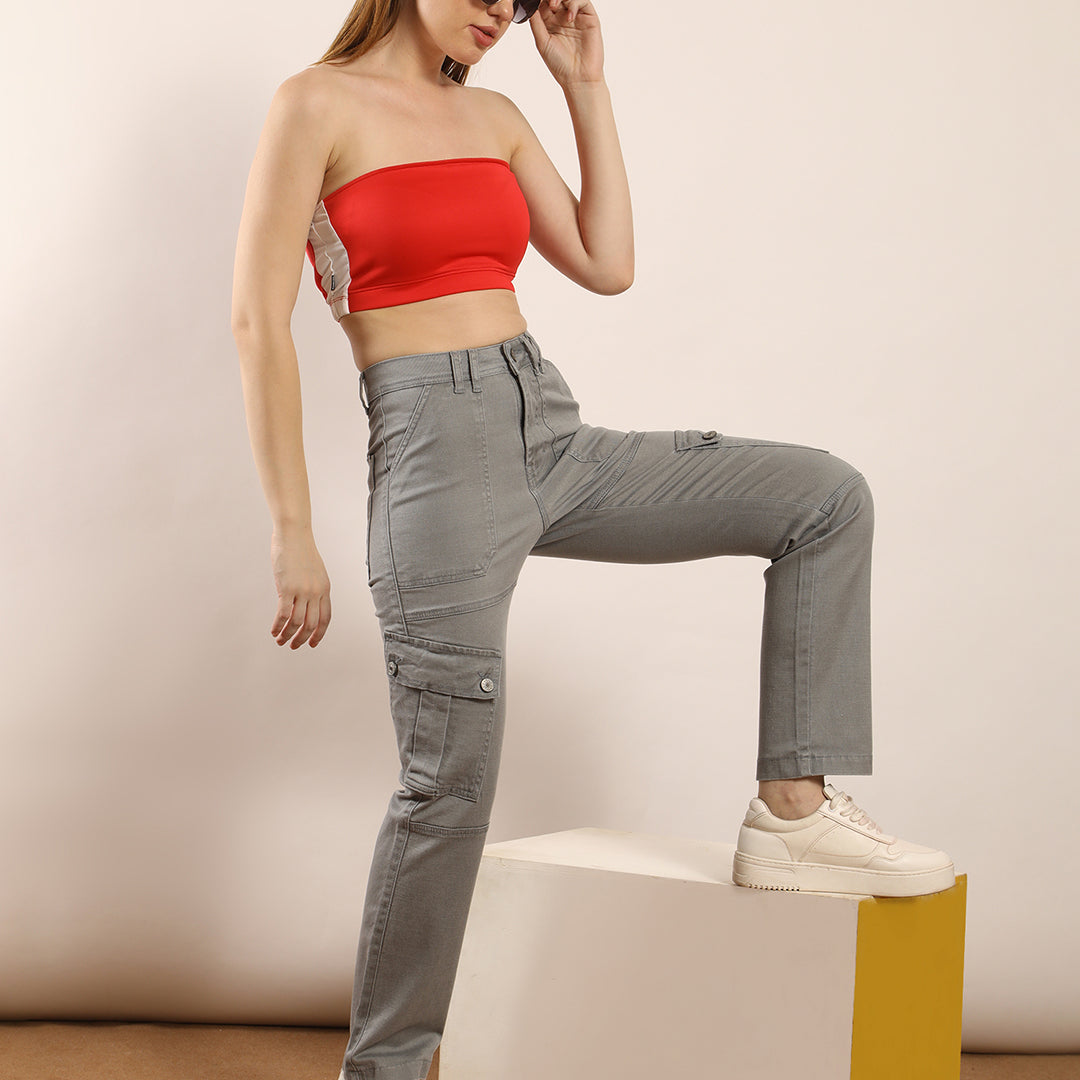 Non-stretch denim cargo