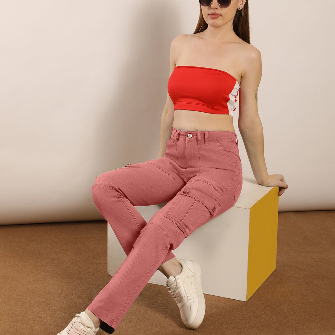 Non-stretch denim cargo