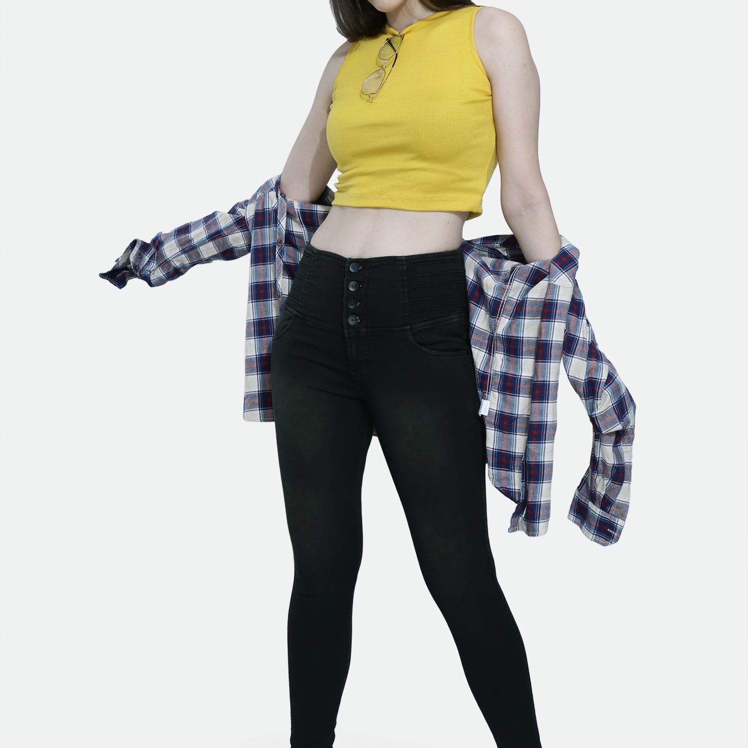 4 button stretchable denim jeans