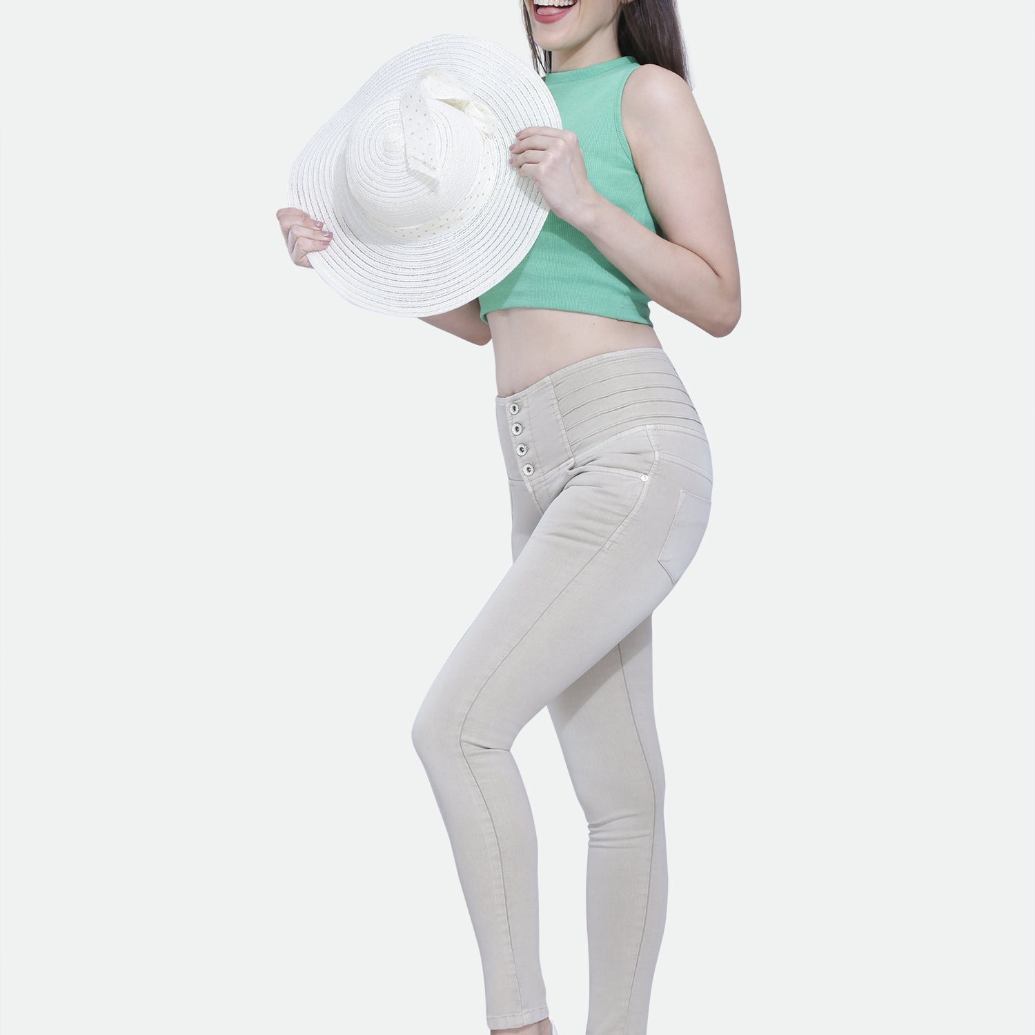 4 button stretchable denim jeans