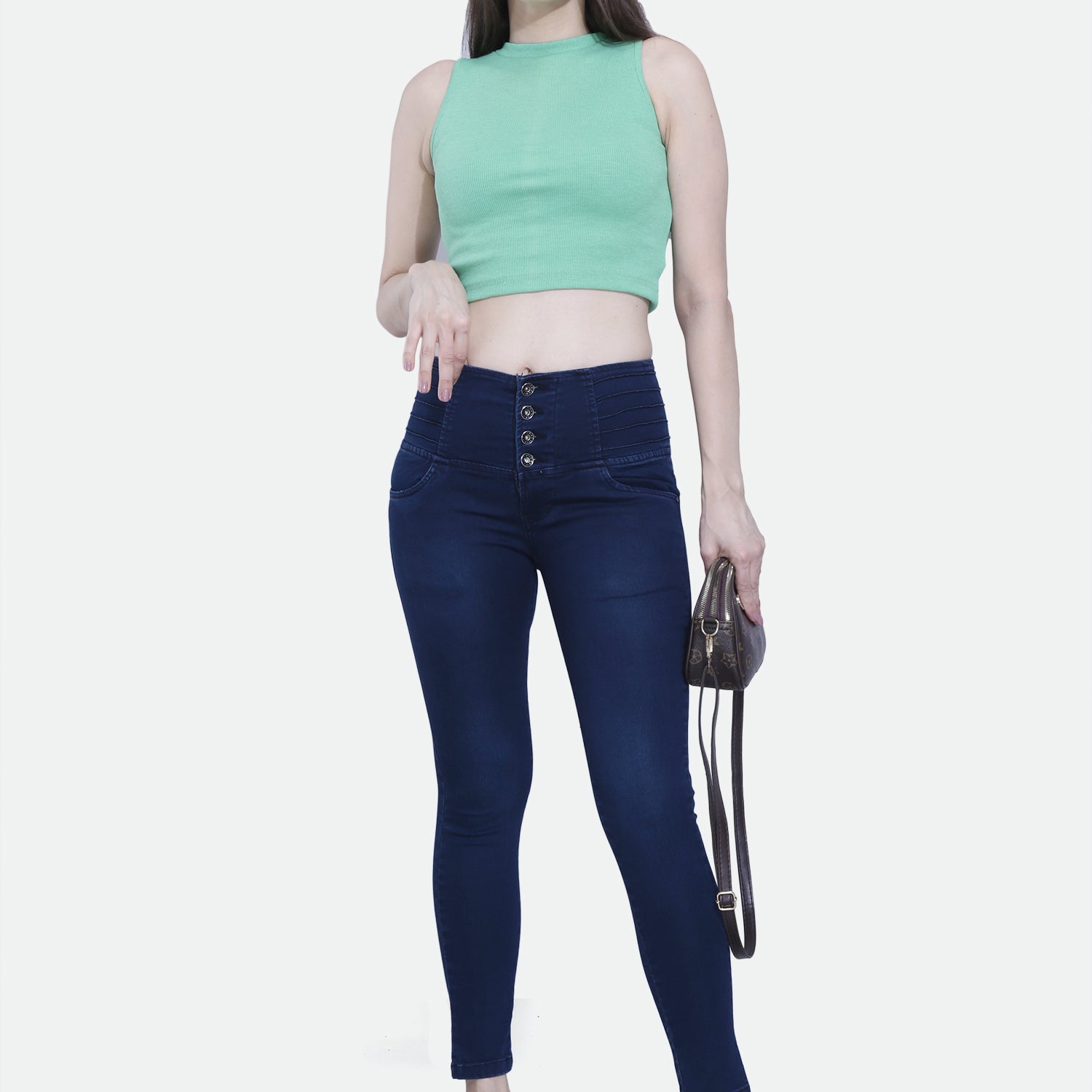 4 button stretchable denim jeans