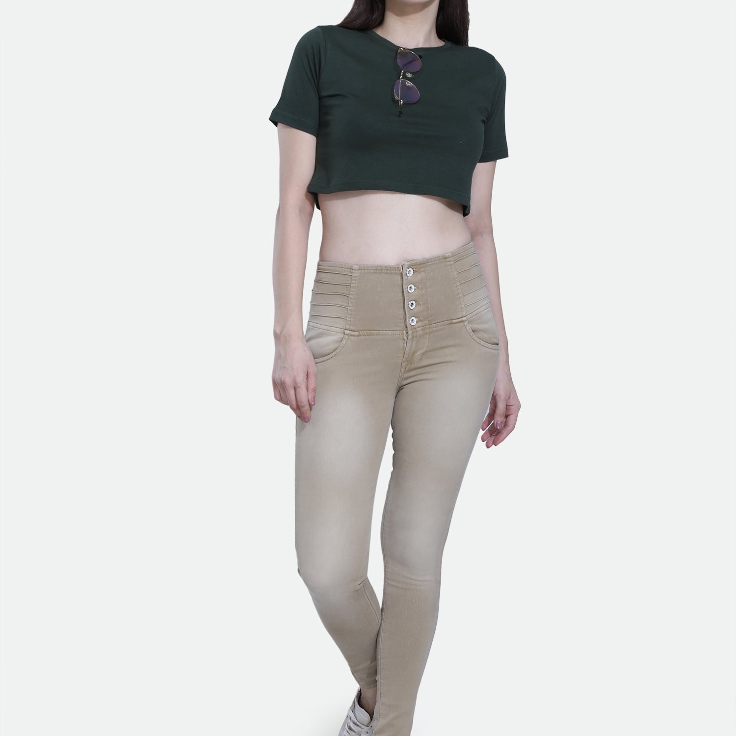 4 button stretchable denim jeans