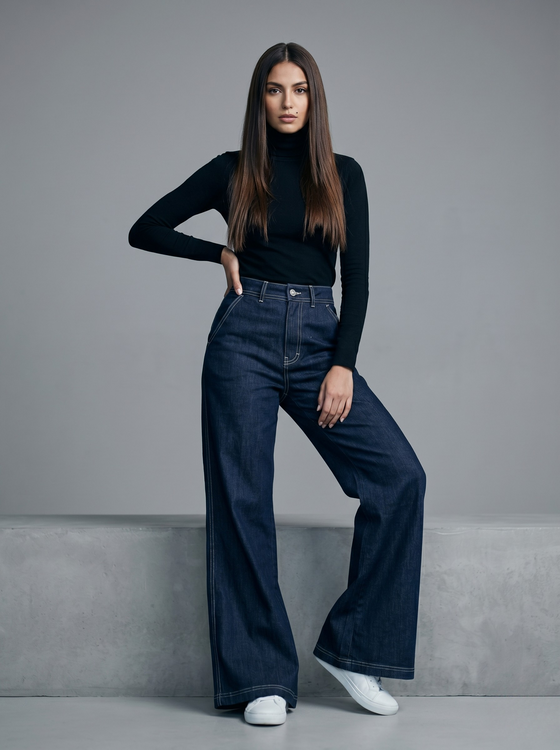 Wideleg Raw jeans