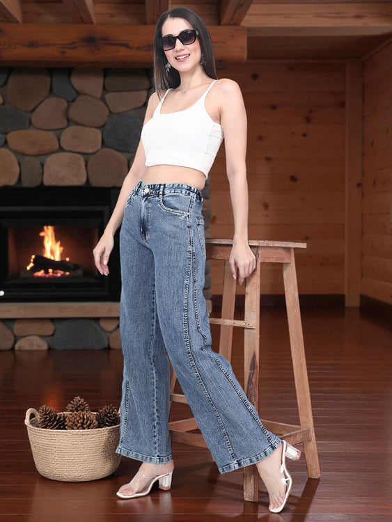 Washed Wideleg Jeans