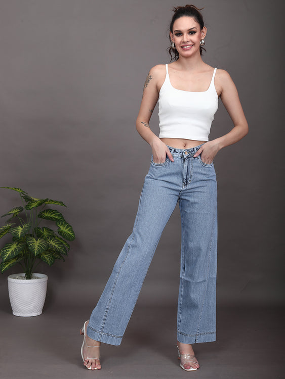 Side Style Straight Fit Jeans