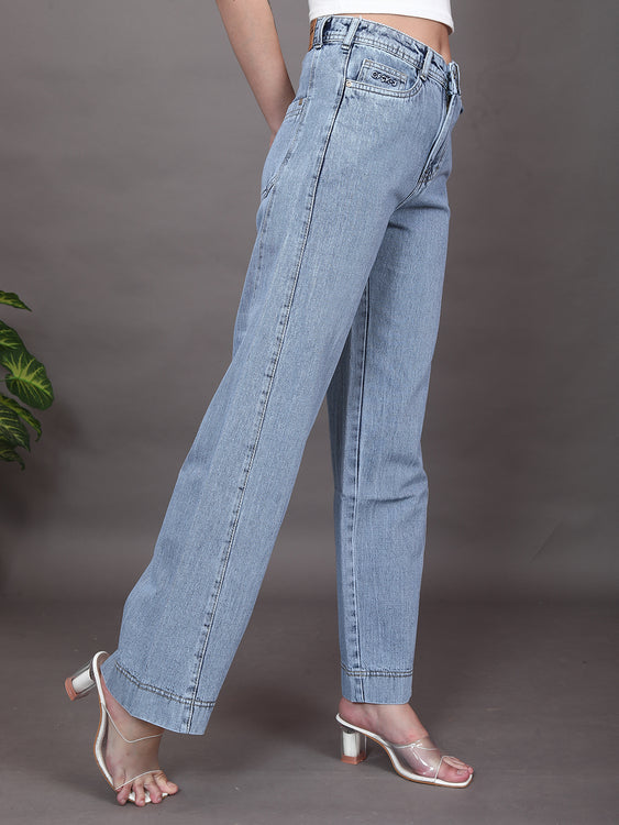 Side Style Straight Fit Jeans