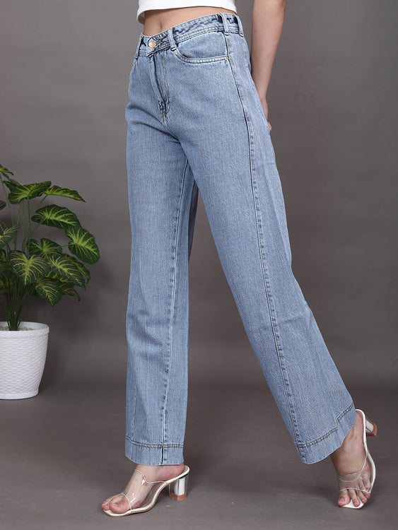 Side Style Straight Fit Jeans