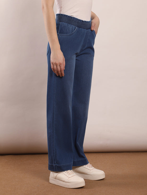 Designer waistband straight fit jeans