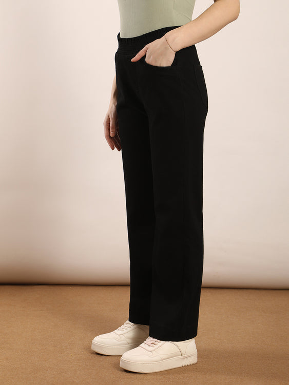 Designer waistband straight fit jeans