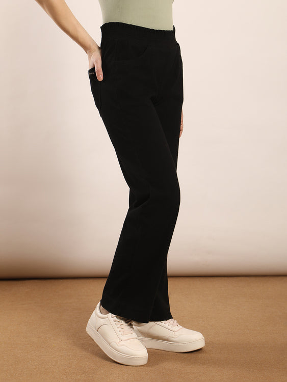 Designer waistband straight fit jeans