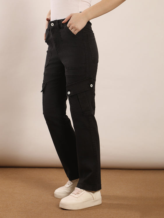 Non-stretch denim cargo