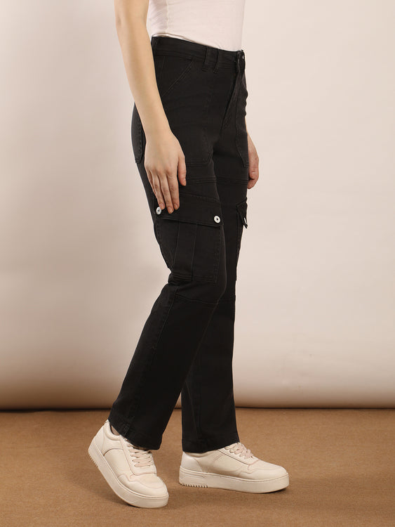 Non-stretch denim cargo