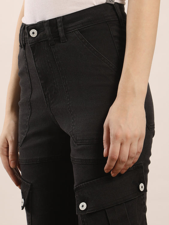Non-stretch denim cargo