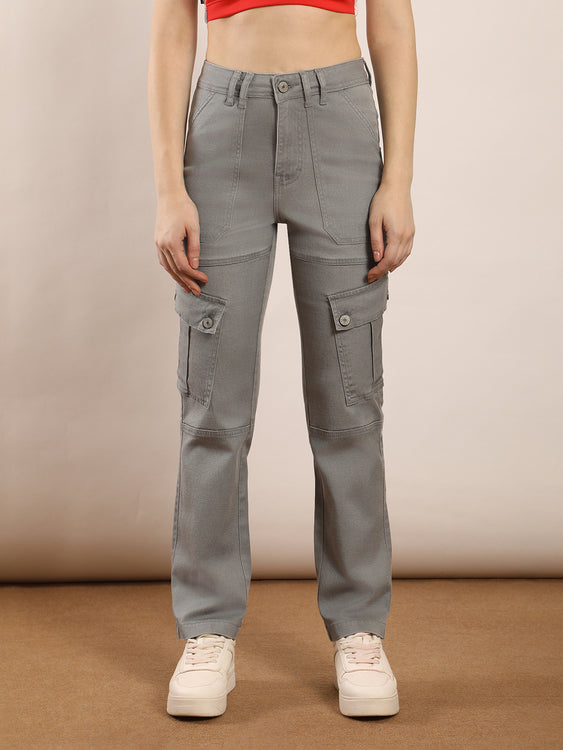 Non-stretch denim cargo