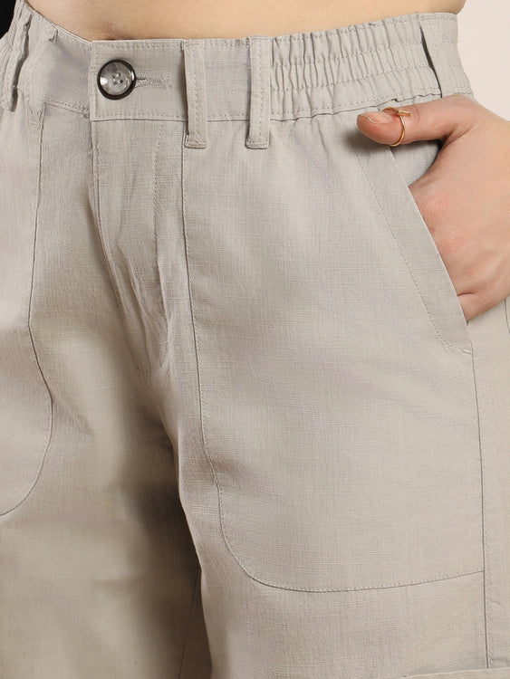 linen 6 pocket cargo
