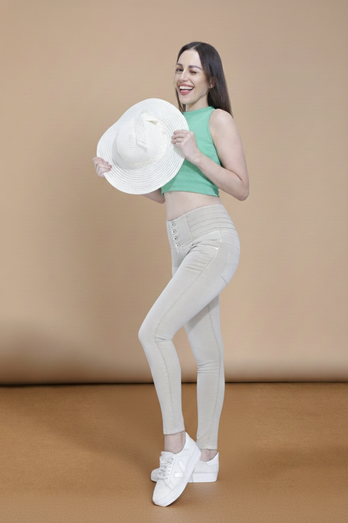 4 button stretchable denim jeans