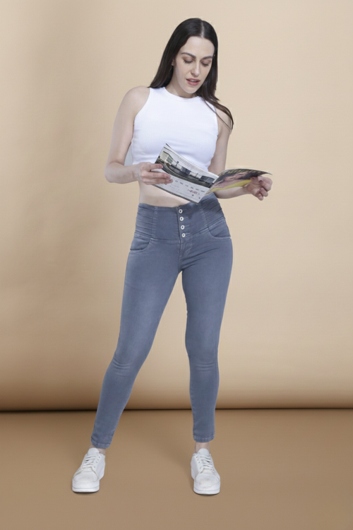 4 button stretchable denim jeans
