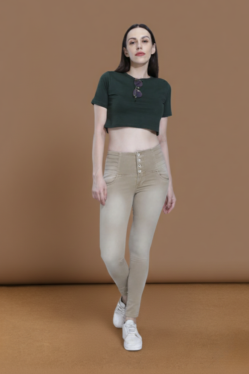 4 button stretchable denim jeans