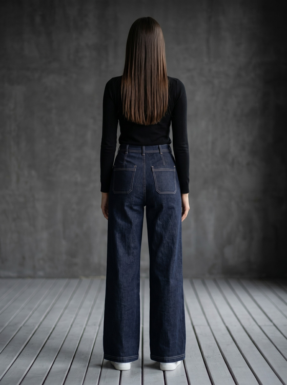 Wideleg Raw jeans