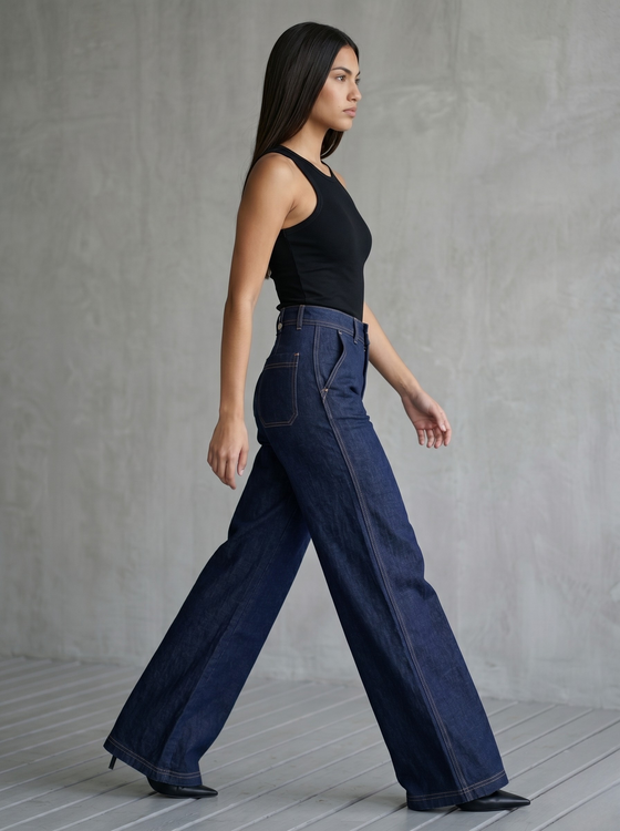 Wideleg Raw jeans