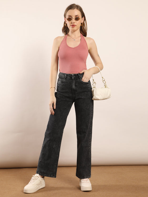 Washed Straight Fit Jeans