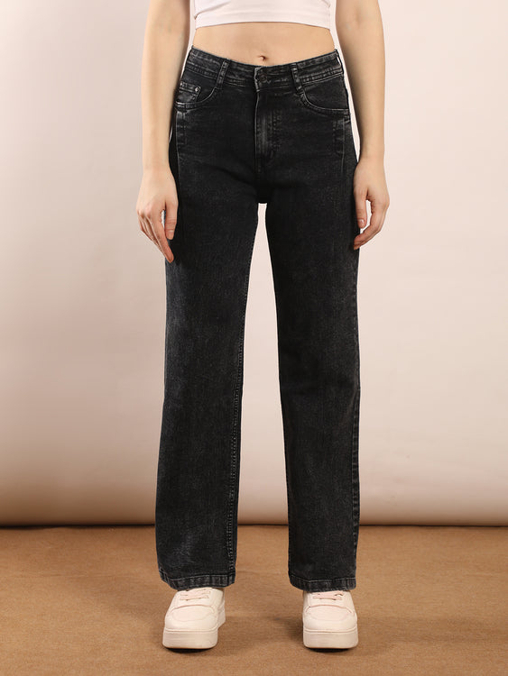 Washed Straight Fit Jeans