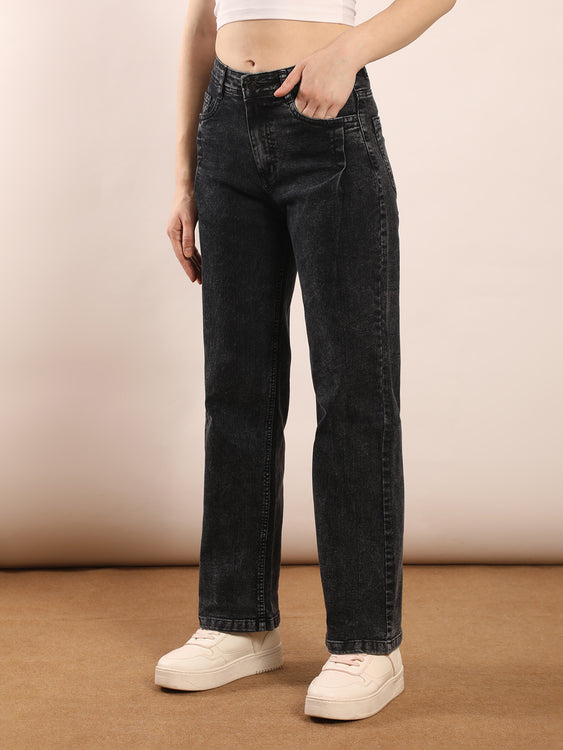 Washed Straight Fit Jeans