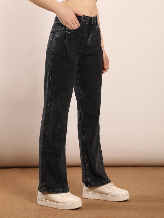 Washed Straight Fit Jeans