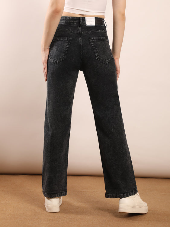 Washed Straight Fit Jeans
