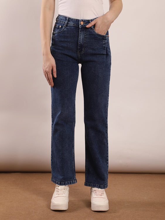 Washed Straight Fit Jeans