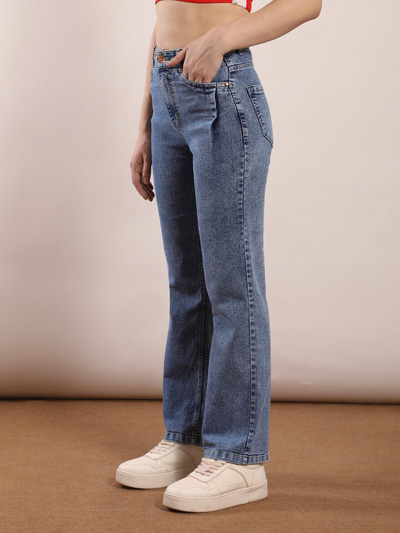 Washed Straight Fit Jeans