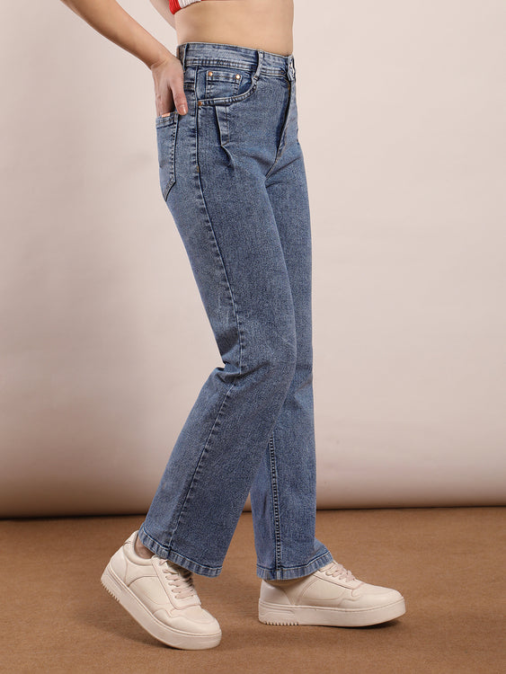 Washed Straight Fit Jeans