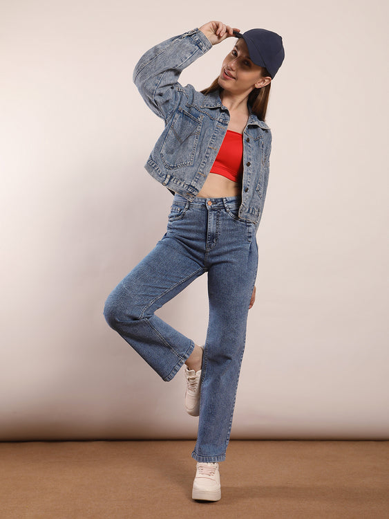 Washed Straight Fit Jeans
