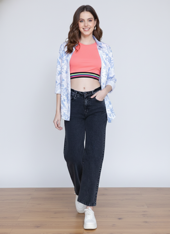 Basic Washed Wideleg Jeans