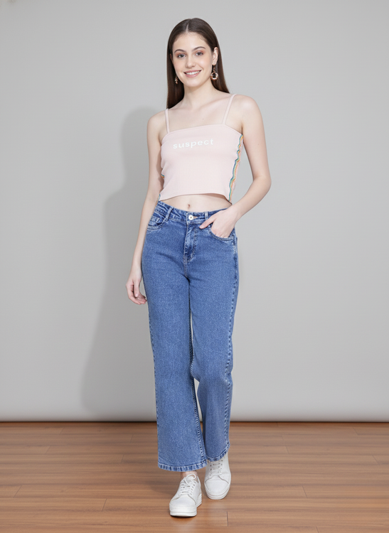 Basic Washed Wideleg Jeans
