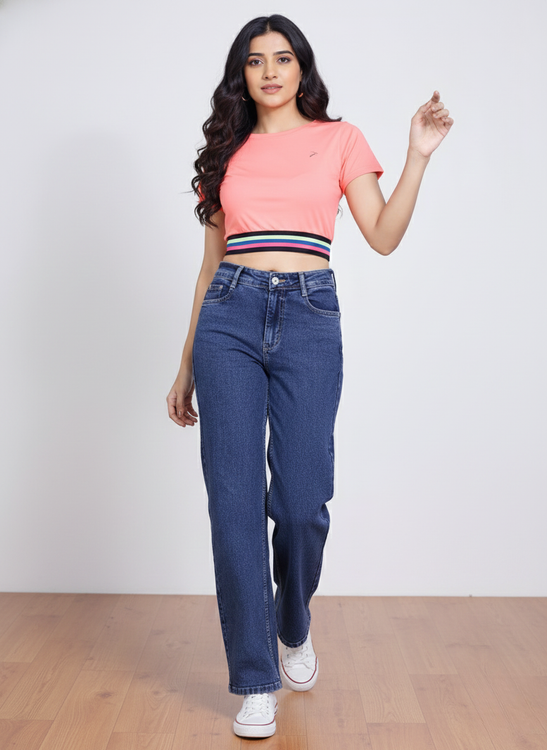 Basic Washed Wideleg Jeans