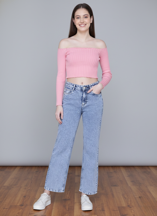 Basic Washed Wideleg Jeans
