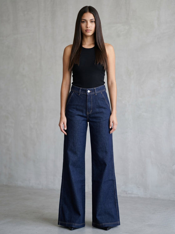 Wideleg Raw jeans