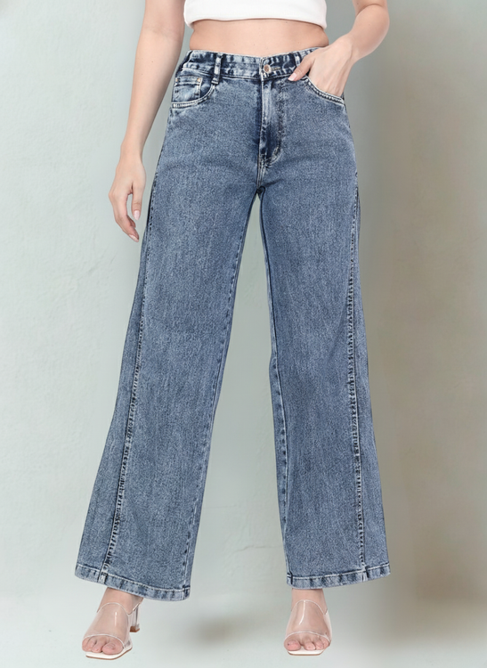 Washed Wideleg Jeans