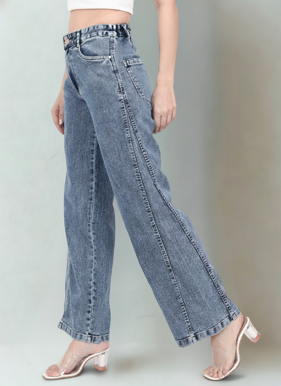 Washed Wideleg Jeans