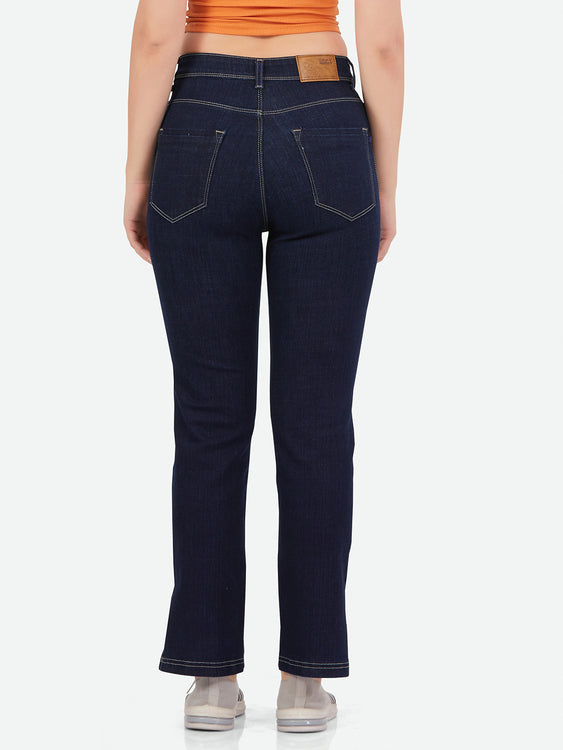 Slit cut stretchable denim jeans