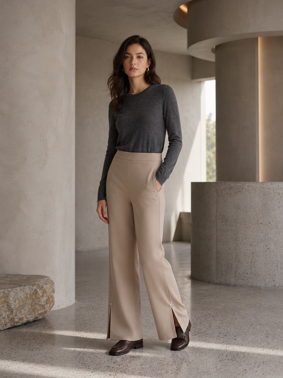 Slit Flare Pants