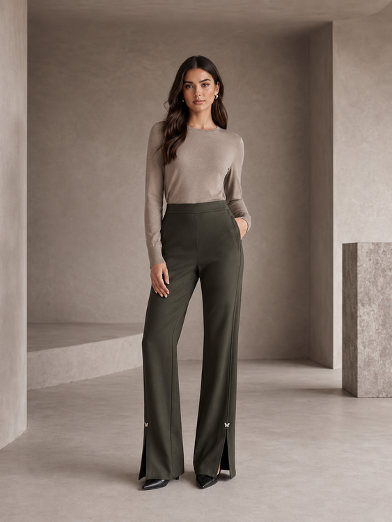 Slit Flare Pants