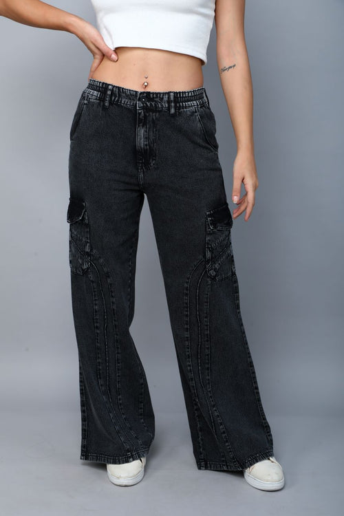 Designer baggy cargo jeans