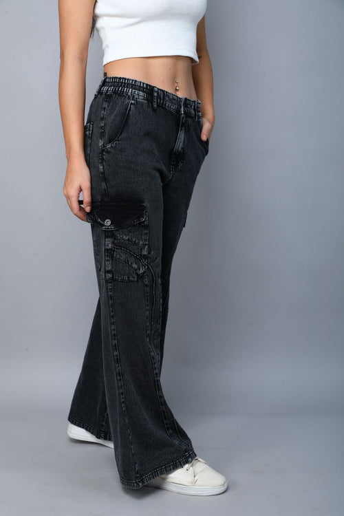 Designer baggy cargo jeans