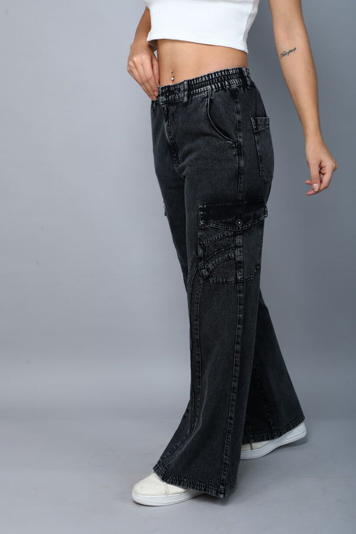 Designer baggy cargo jeans