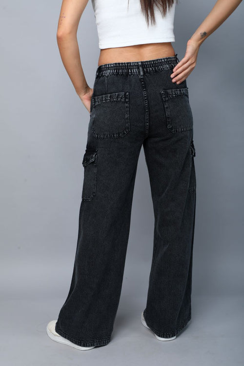 Designer baggy cargo jeans