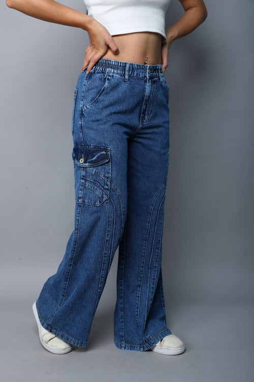 Designer baggy cargo jeans