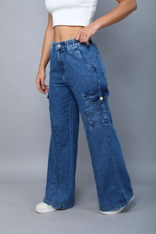 Designer baggy cargo jeans